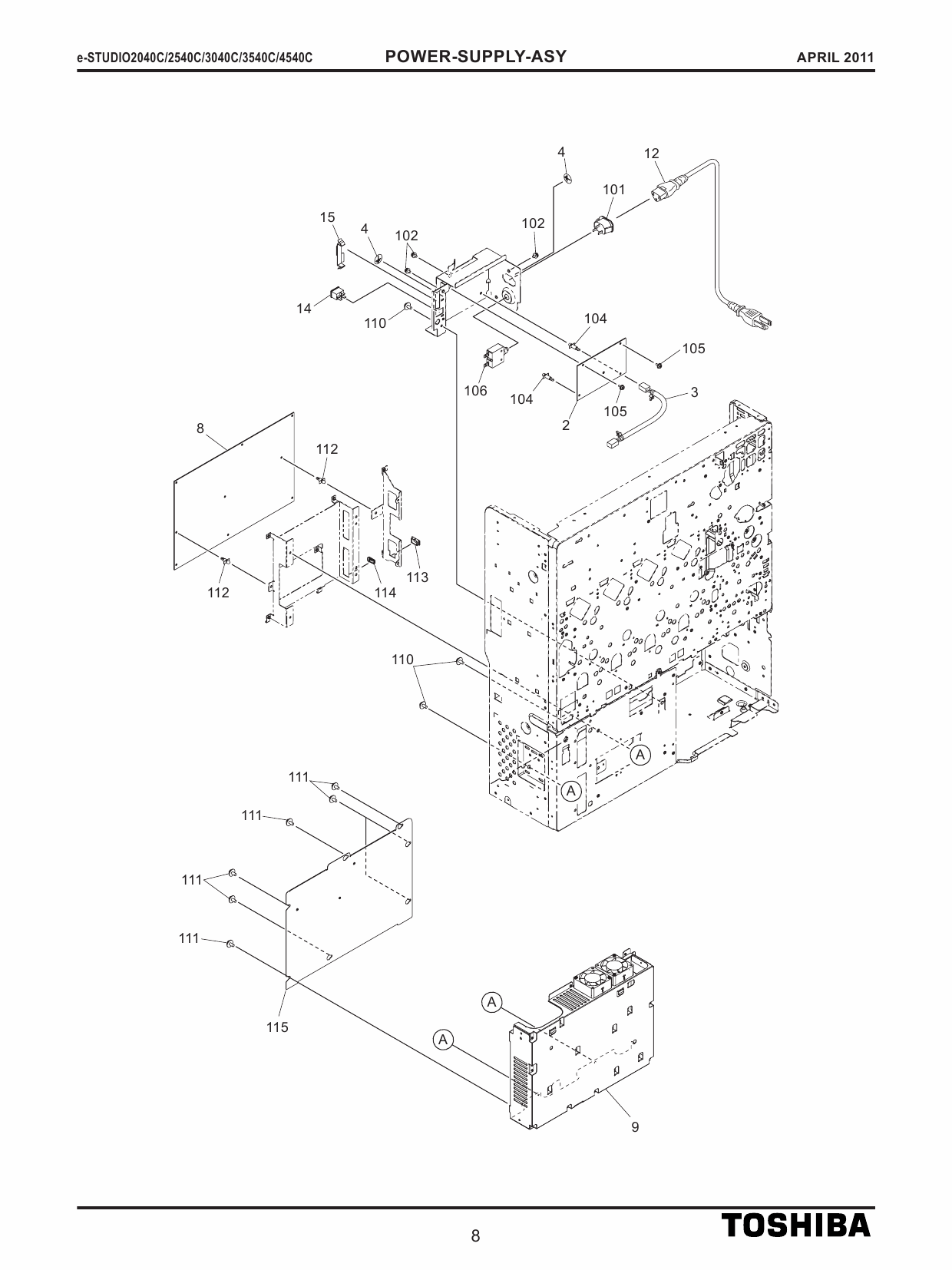 TOSHIBA e-STUDIO 2040c 2540c 3040c 3540c 4540c Parts List Manual-4